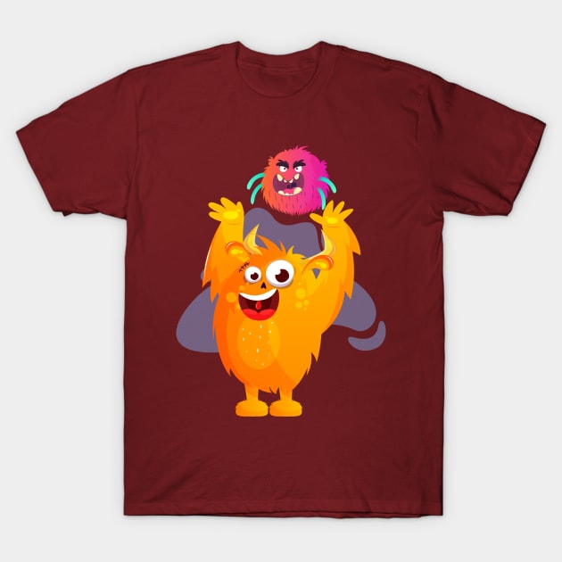 Little funny monsters enjoying T-Shirt by Clicky Commons